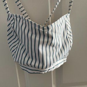Albion Striped, Criss Cross Back Swim Top
